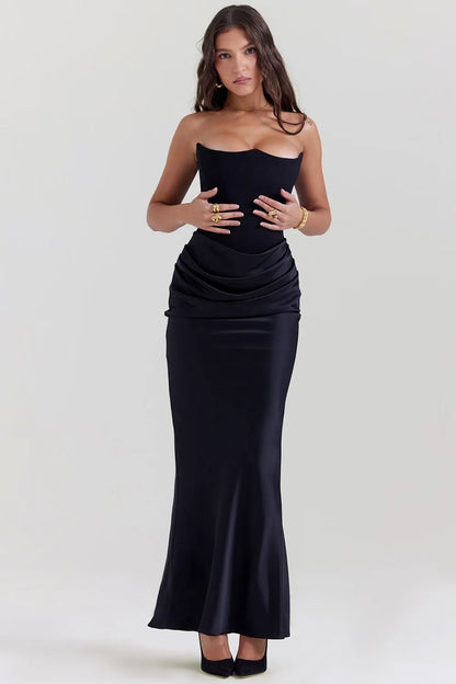 Valentina Maxi Kleid - Schwarz