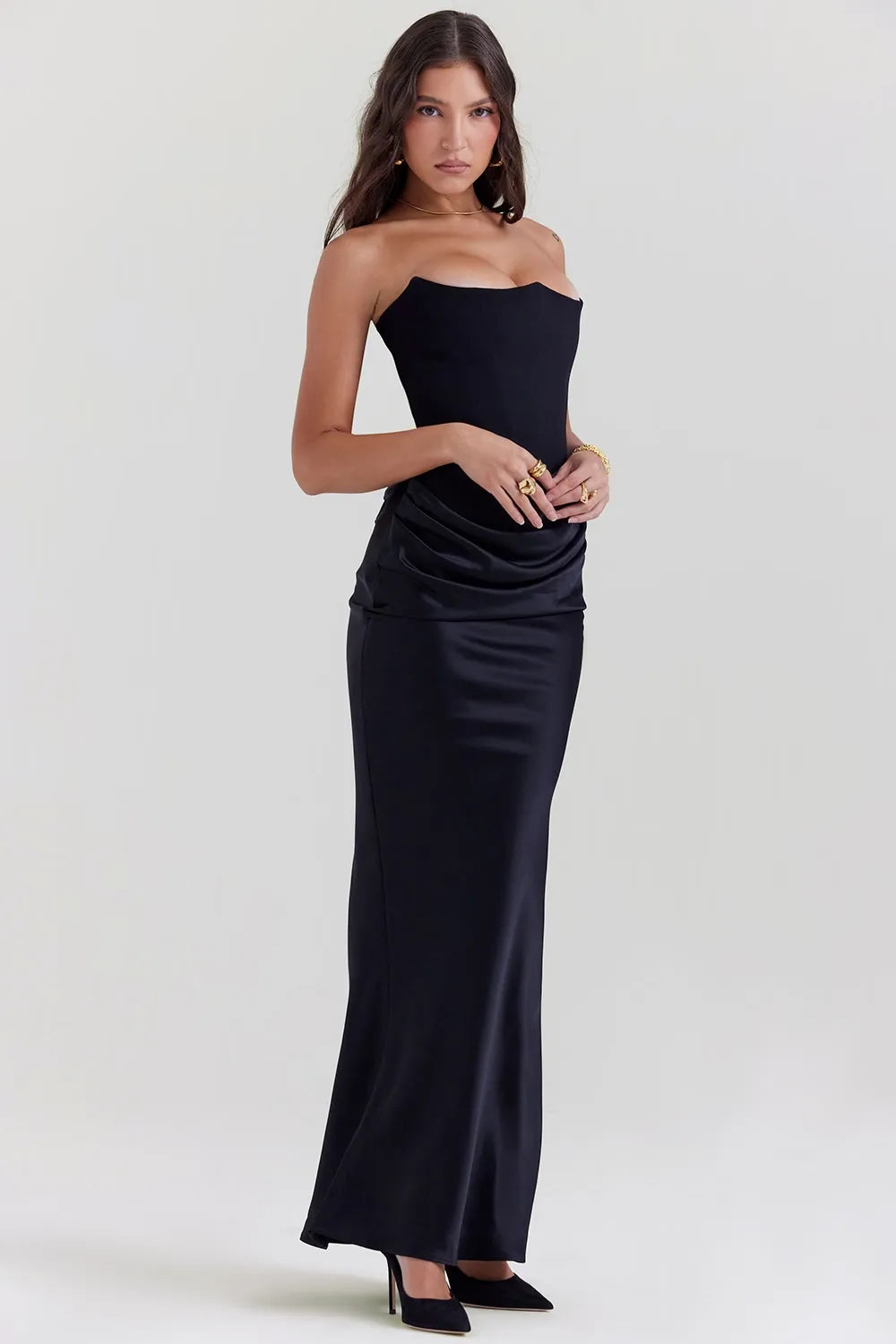 Valentina Maxi Kleid - Schwarz